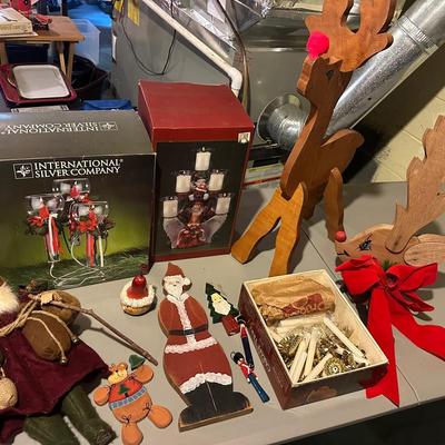 Classic Christmas With Tree Candle Clips, Wooden Decorations And Classic Decorations