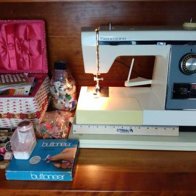 Kenmore Sewing Machine And Sewing Essentials 