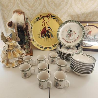 Snowman Stoneware And Christmas Decor