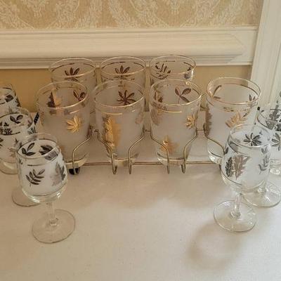 Libbey Glasses In Caddy & Dessert Wine Glasses
