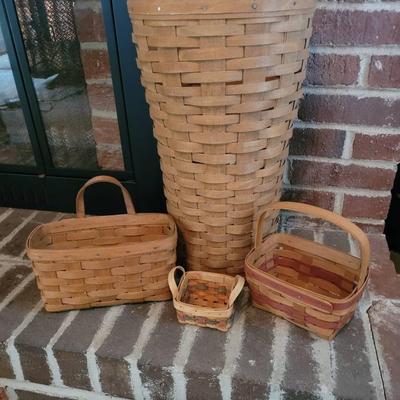 Three Longaberger Baskets & Mini Basket 