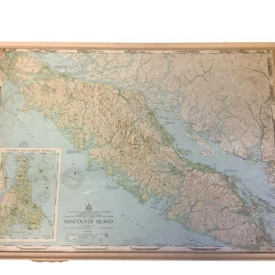 Framed Map of Vancouver Island 