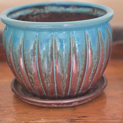 3 Teal Planters