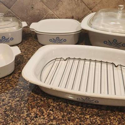 Rare CorningWare Blue Cornflower Bakeware 