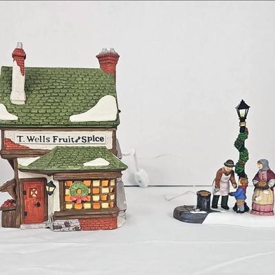 Dicken's Village Fruit & Spice Shop & Chestnut Vendor 