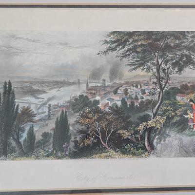 “City Of Cincinnati” Hand-colored Engraving