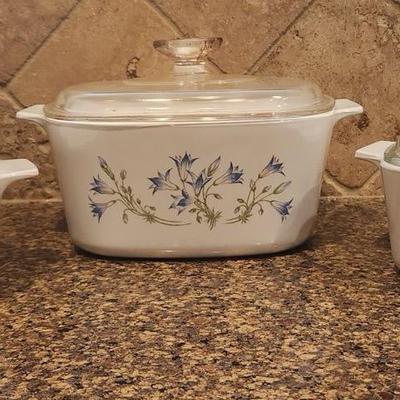 Vintage Corning Ware In Blue Dusk and Ocean View Pattern