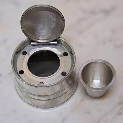 Antique Pewter Inkwell