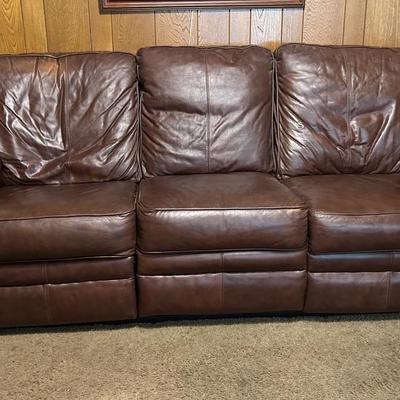BA400 Brown Leather Recliner Sofa 