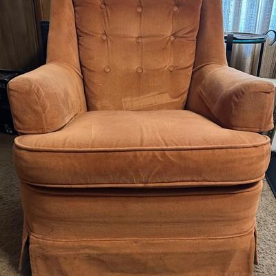 BA401 Atomic Orange Velvet Armchair