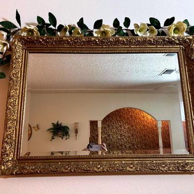 BA407 Gold Framed Beveled Mirror 