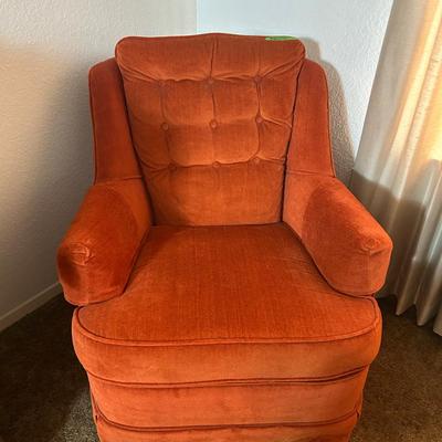 BA471 Atomic Deep Orange Velvet Armchair (2nd)
