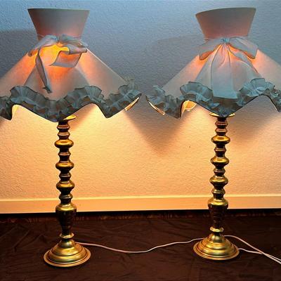 BA484 1960’s - 2 Gold Lamps From Hong Kong