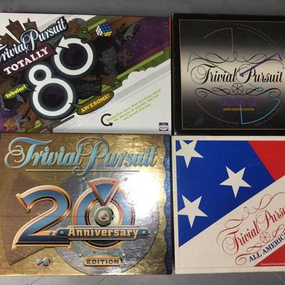4 Vintage Collectible Trivial Pursuit Game Boxes