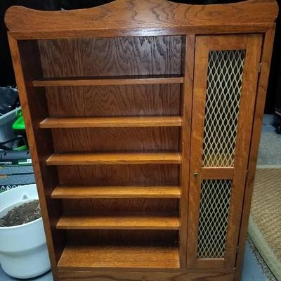 Handcrafted 1980 Vintage Wooden Hanging Storage Shelving/Cabinet