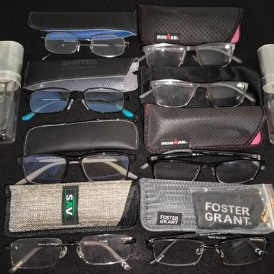 10 Pairs Of Mens Reading Glasses By Blake Gun, Foster Grant Ironman, Sportex, And More
