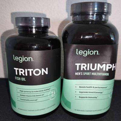 Legion Unopened Triton & Triumph Fish Oil Pills & Men's Sport Multivitamin 
