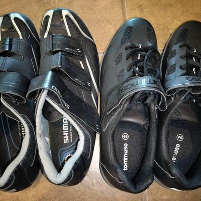 Two Pairs Of Cycling Clip In Shoes Size 46/47 By Shimano & Tommaso