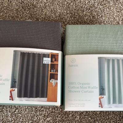 HAVEN Organic Cotton Mini Waffle Shower Curtains