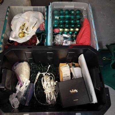 Assortment Of Christmas/Winter Holiday Decor, Lights, Ornaments, And More (Does Not Include Totes) 
