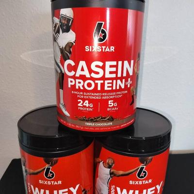 Sixstar Unopened Whey & Casein Protein Powder Cases