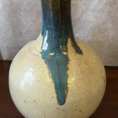 Vintage Asian Dripware Glazed Vase