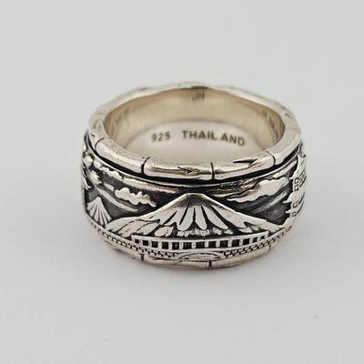 JAI By John Hardy Mt. Fuji Sterling Silver Spinner Ring