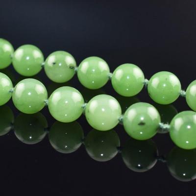 14k Yellow Gold Jade Bead Necklace