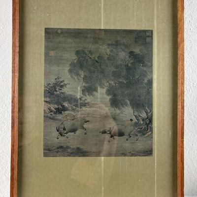 Qing Ying - A Ferry Scene in Autumn Vintage Framed Print