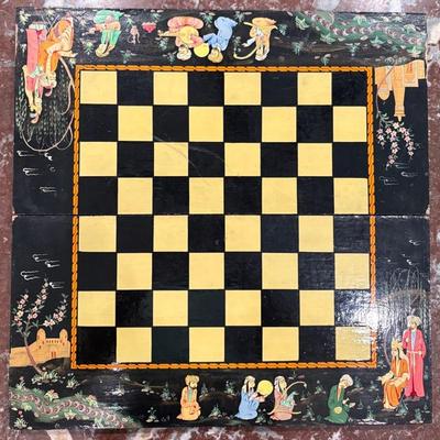 Vintage Uzbekistani Lacquered Folding Chess Board