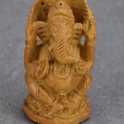 Carved Asian Ganesh Wooden Chess Piece