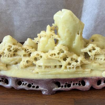Chinese Carved Soapstone Cityscape
