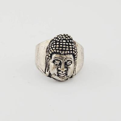 Silver-Tone Southeast Asian Buddha Ring