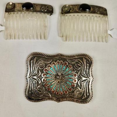 Belt buckle and combs 