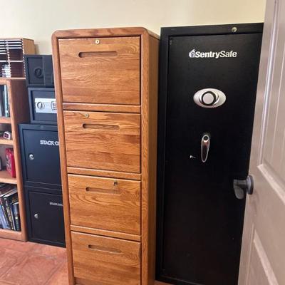 File cabinet  and larger safe 