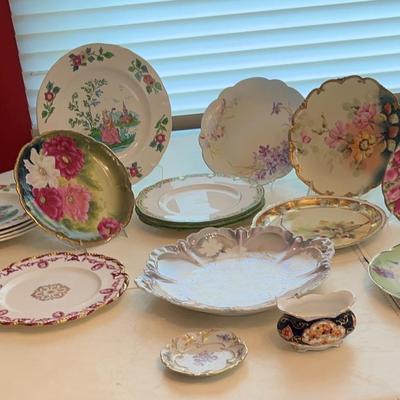 Staffordshire Salt Glazed Plates, Bavarian, Prussian, Coalport, England, Germany