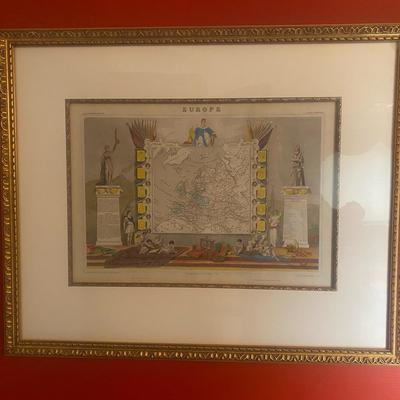 Nat’l Atlas Of France 1861~ Beautiful Frame ~24x29