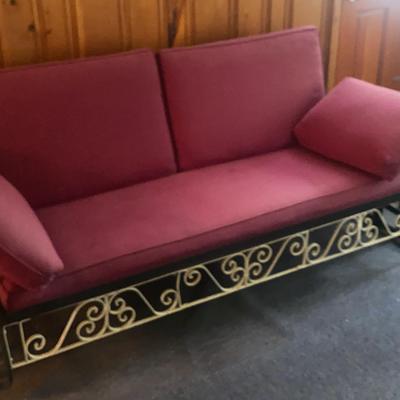Vtg Metal Porch Glider w/Cushions 