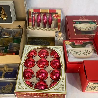 Vtg Ornaments & New Lenox Christmas NIB