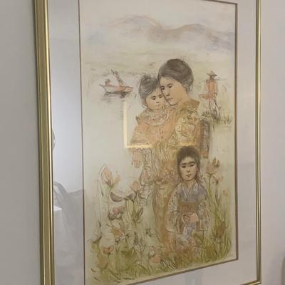 Edna Hibel Giclee #2: “Family Of The Mountain Lake”: Signed & Numbered