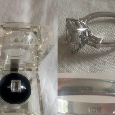 10k Engagement Ring: Princess Cut Solitaire