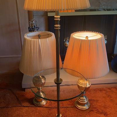 Stiffel Lighting/Lamp Set Of 3: Heavy Brass