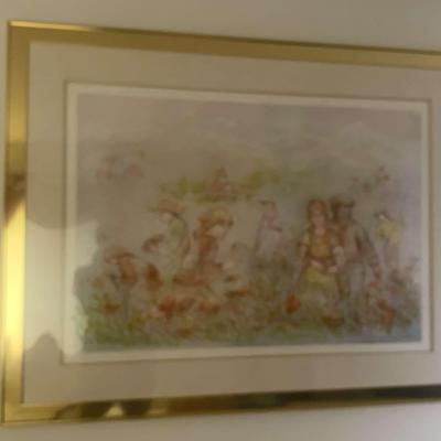 Edna Hibel Giclee #1: “Fields Near Grenoble”: Signed & Numbered