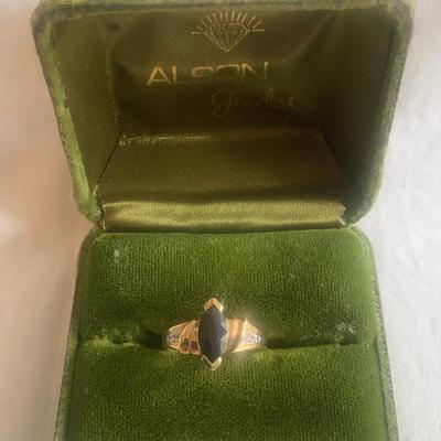 Cat’s-Eye Sapphire & Diamonds Ring Size 7