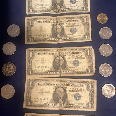 Silver Certificates, 1900 $1 Dollar Coin & Half Dollars