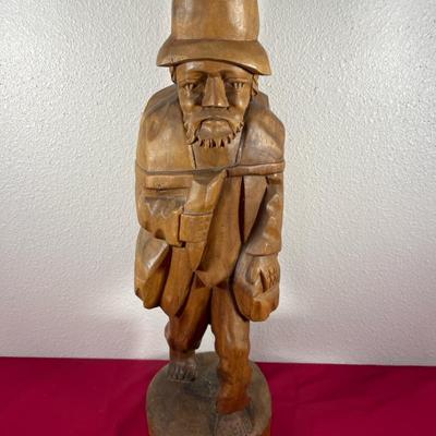 Vintage Black Forest Tyrolean Carved Wood Peasant