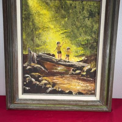 Original Oil Painting Of Little Boys 