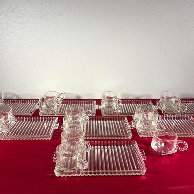 8 Hazel-Atlas 1305 Snack Sets + 1 Extra Cup