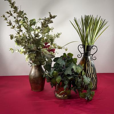 Set Of Faux Plants In Containers