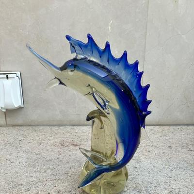 Glass Swordfish Sculpture